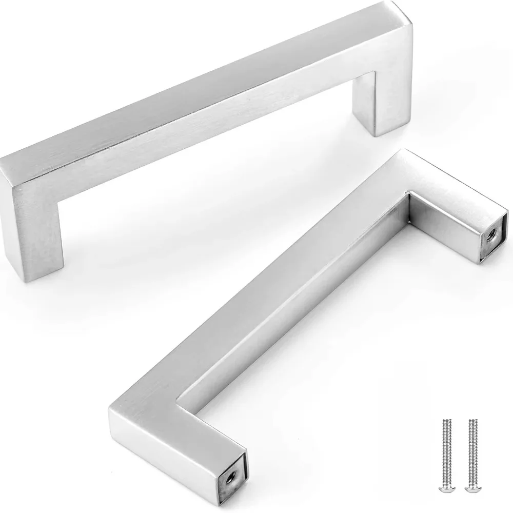 10pcs/lot 10*20mm Square Bar door handle Stainless Steel Kitchen Door Cabinet Handle Pull Knob