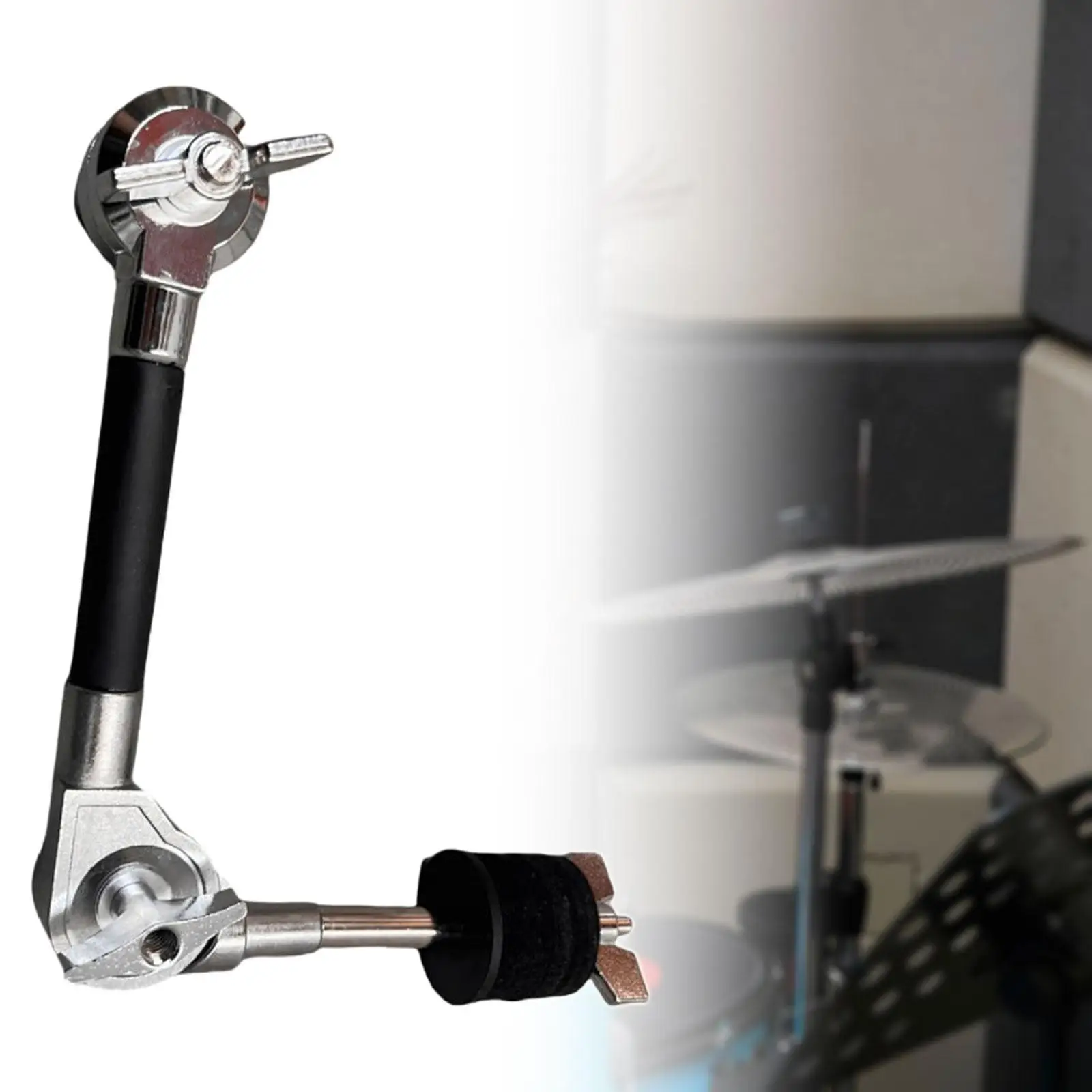 

Cymbal Locking Clamp Mount Cymbal Clip Easy to Use Adjustable Drum Extension Clamp Holder Attachment Drum Cymbal Mounting Clamp