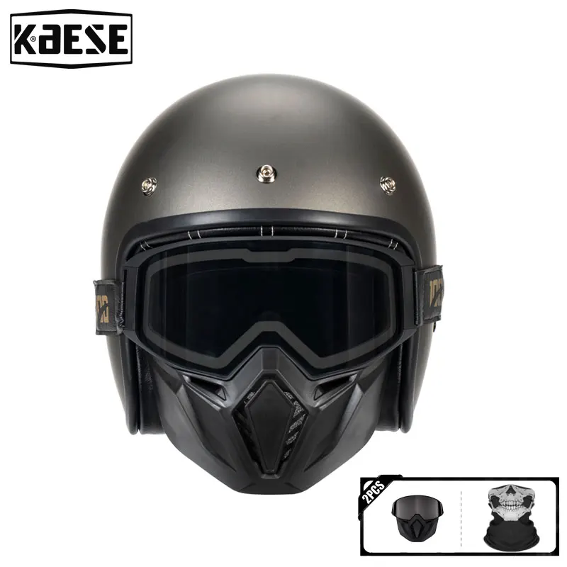 

Cascos Para Motos Matte Silver 3/4 Open Face Helmet with Removable Anti-fog Mask Scooter ATV Cruiser Helmets DOT Approved