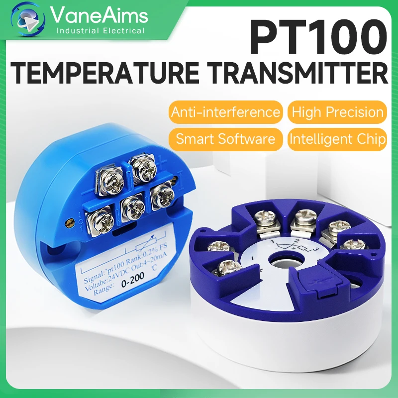 Transmissor de temperatura tipo pt100, entrada rtd, saída 4-20ma, dc24v, resistência térmica, transmissor de temperatura 0-50 0-100 graus