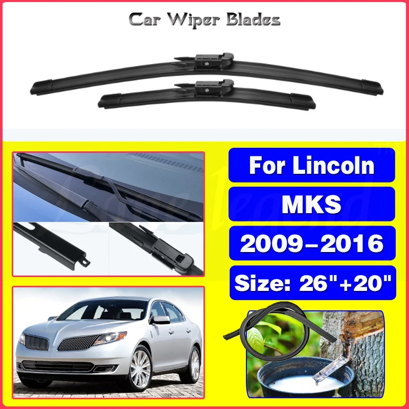 

2pcs For Lincoln MKS 2009 2010 2011 2012 2013 2014 2015 2016 Front Windshield Wiper Blades Windscreen Window Accessories 26"+20"