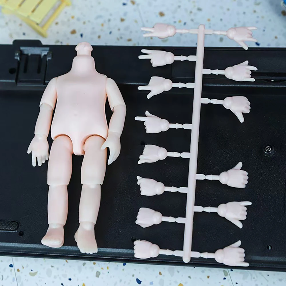 OB11 Doll Body With Hand shape Jointed Doll DIY Naked Nude Body For 16cm Doll Toy Girl Gifts