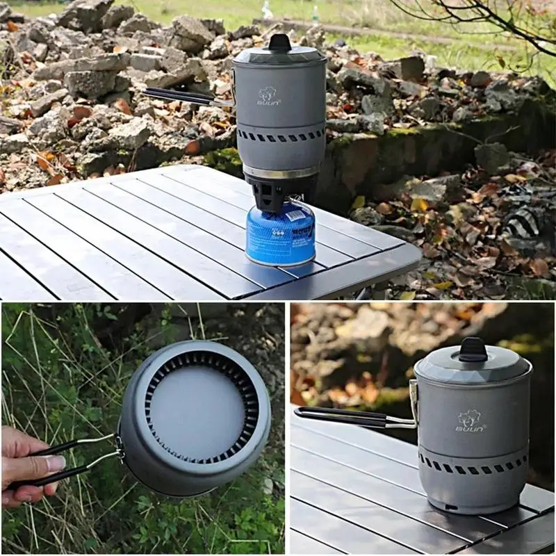 

Outdoor Cooking Gas Stove Camping Gas Stove Jetboil with Heat Exchanger Pot Carry Bag Portable 2100W Gas Burners