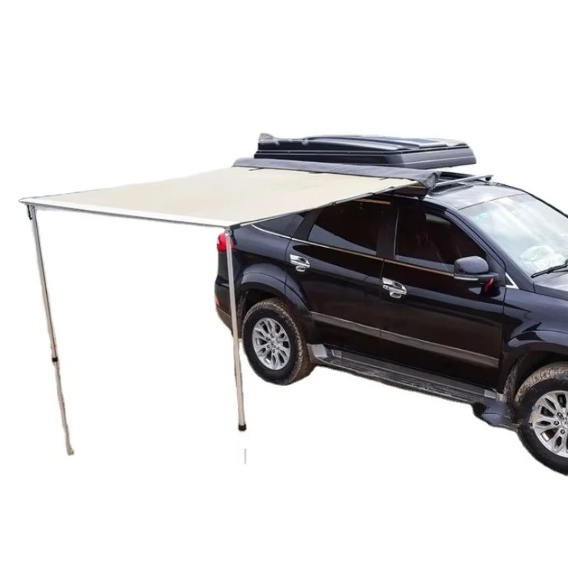 4x4 Adventure Square 2-Person Outdoor Camping Side Awning Canopy Retractable Car Cover Straight Bracing Type