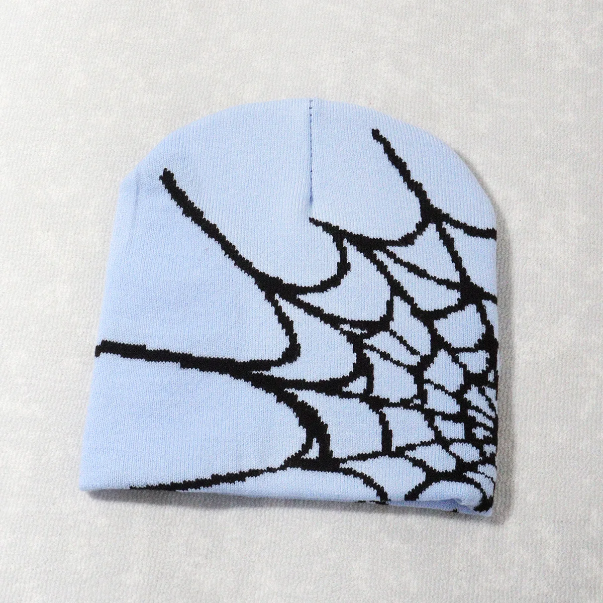 Stricken Spinnennetz Design Hut Skullies Beanies für Männer Frauen Pullover Pile Cap Y2k Goth Warme Beanie Hüte Neue Hip-hop Street Cap – Detail 4