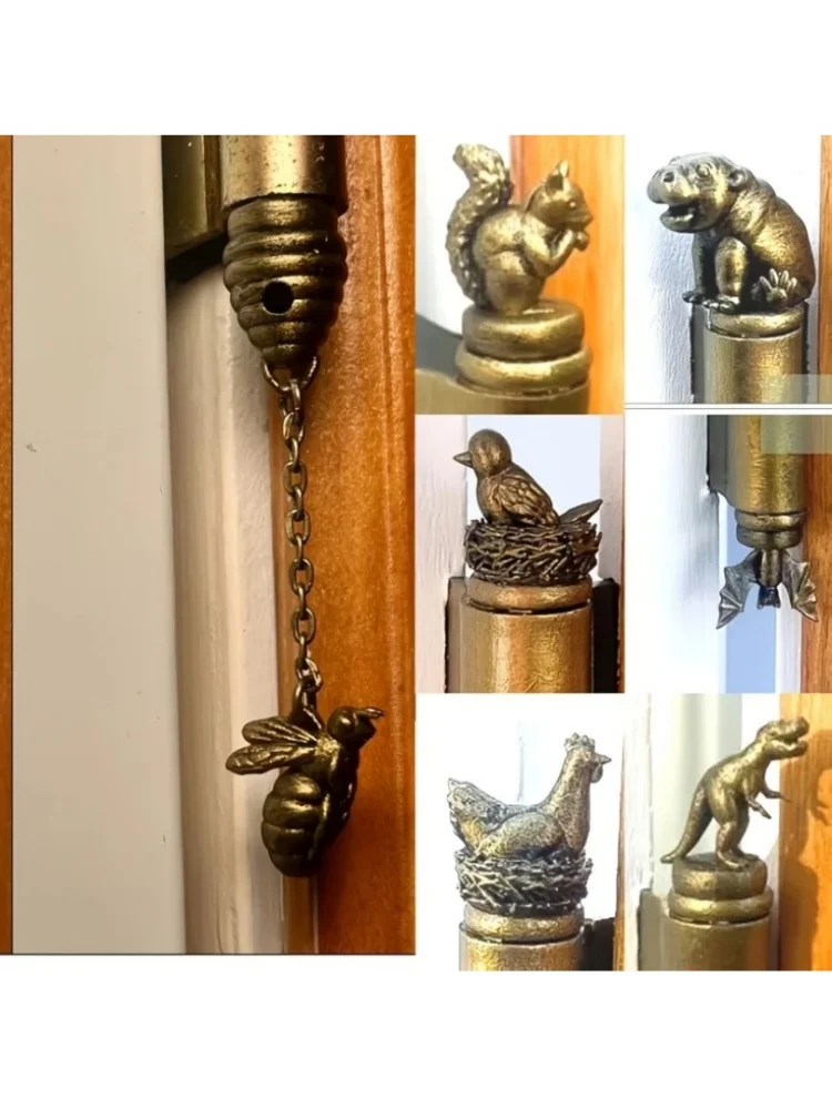 1 Stück Festival-Dekorationen, bronzefarbene Türscharniere, Tiermotive, wie magnetische Schränke und dekorative Statuen für Heimbüros – Detail 1