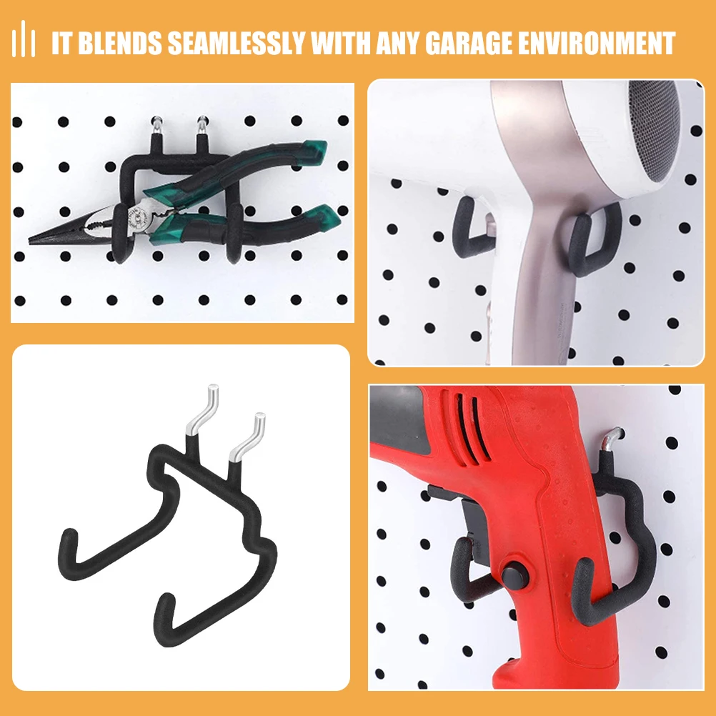 

4pcs Pegboard 2.5cm Spacing Black Tool ganizer Garage Pegboard Hooks Accessories Storage Hangers Utility Accessories