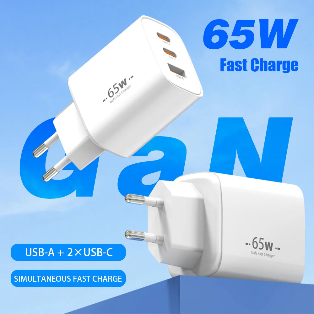 

Зарядное устройство Byscoon 65W GaN PPS PD USB Type C для быстрой зарядки QC4.0 для iPhone 17 16, iPad, Macbook, Samsung, Xiaomi, ноутбуков