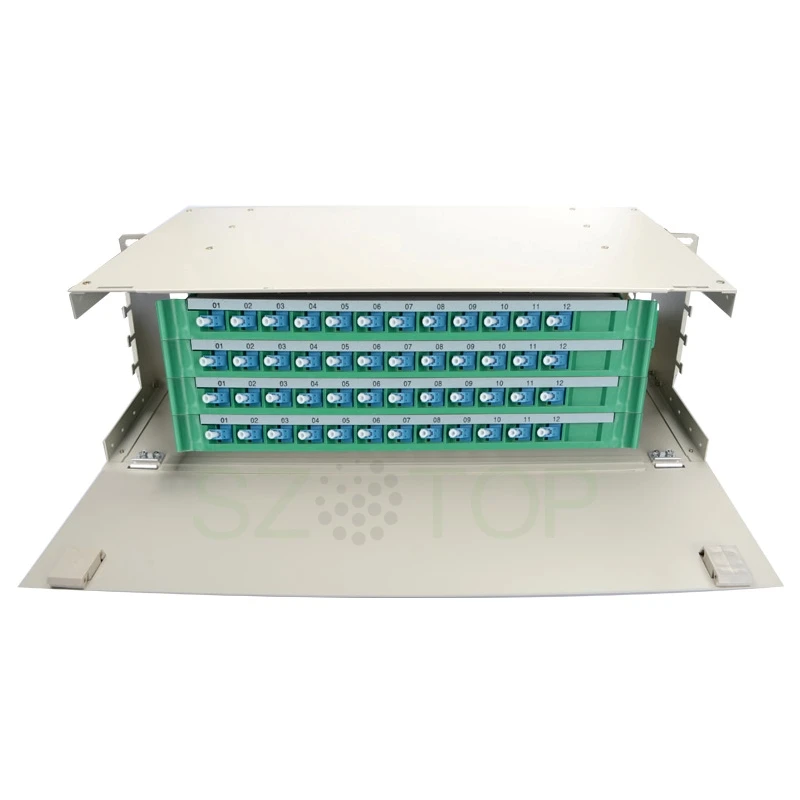 

48 Core SC LC FC ST ODF Fiber Optic Distribution Frame Loaded Rack Mount Type FTTH Fiber Optic Patch Panel Pigtail customized