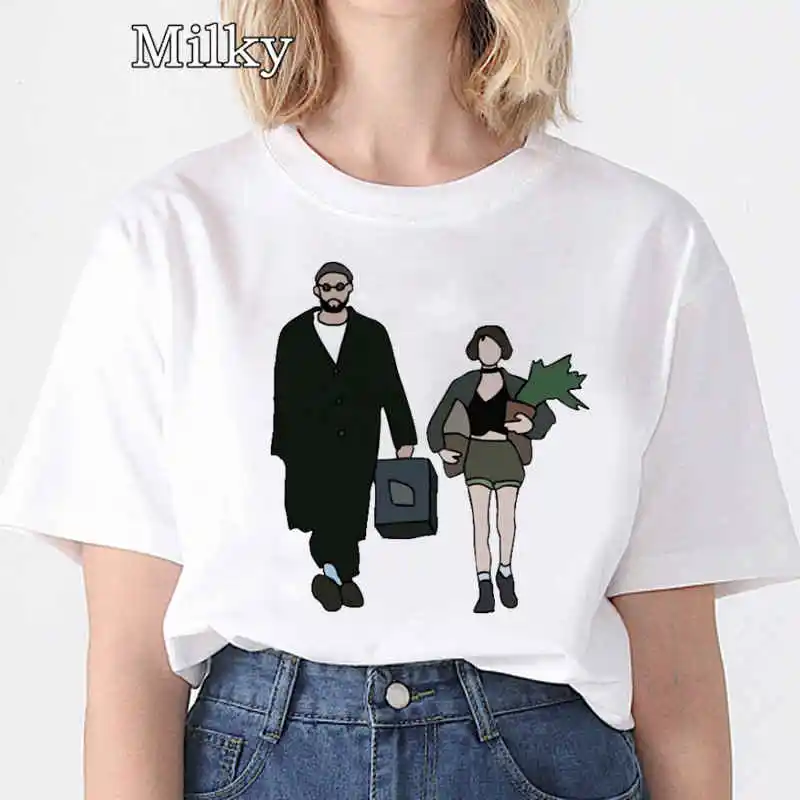 Camiseta con estampado de la película The Professional Leon Matilda para mujer, blusa informal de manga corta, ropa de calle de verano