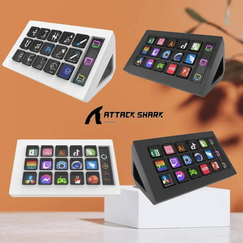 

Attack Shark Stream Deck White Studio Controller 15 Macro Keys Trigger Actions In Apps And Software Like Obs Twitch And More