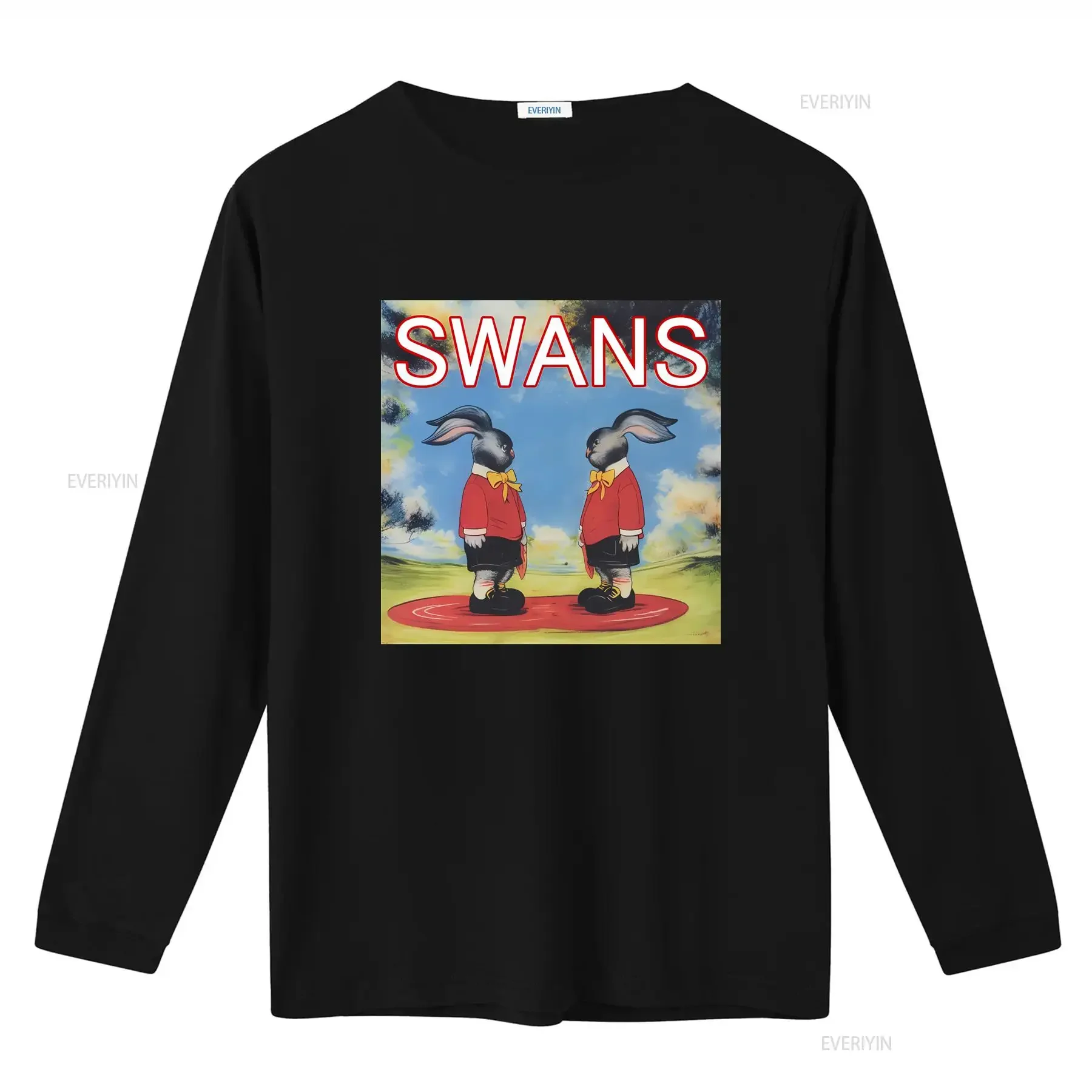 Swans Indie Noise Punk Rock T Shirt S 5XL with Bunny Print vintage Washed fashion Top For Everyday Wear Unisex streetwear
