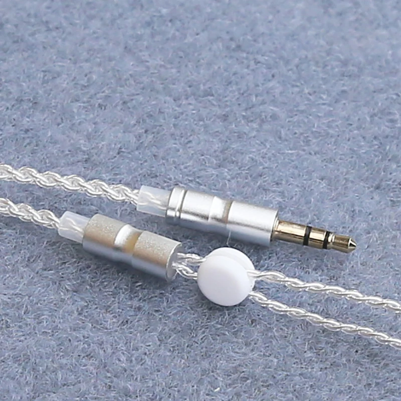 Cavo di aggiornamento per auricolari HiFi MMCX 3.5mm 1.2m cavo centrale placcato argento per Sennheiser IE200/IE300/IE600/IE900/AKG N5005/N30