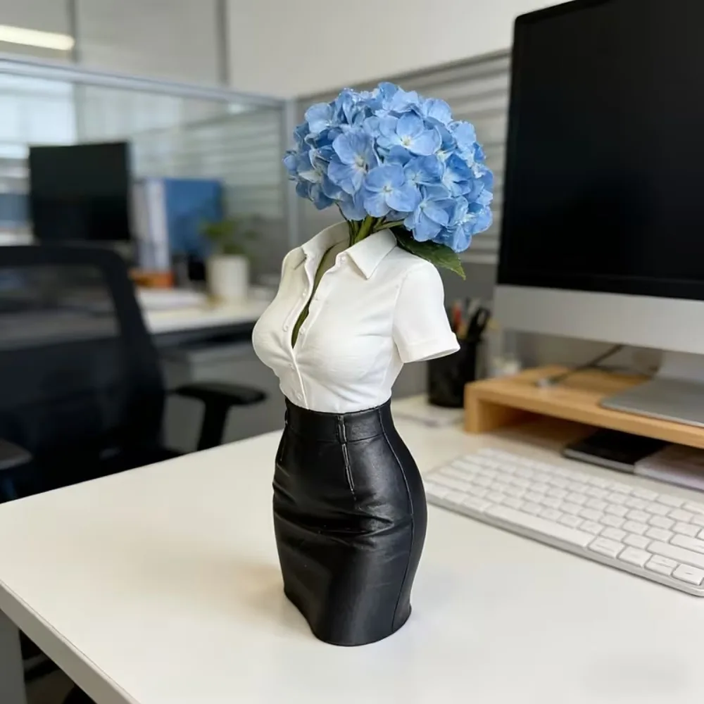 3D Printed Mini Office Outfit Mannequin Bust Miniature Shirt Skirt Dress Form Desktop Decor Jewelry Display Ornament