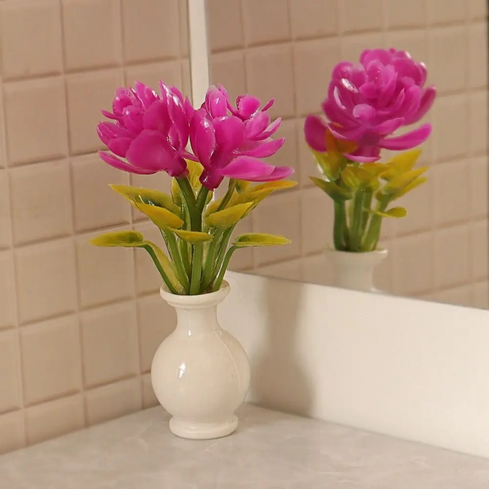 جديد 1:12 دمية مصغرة 4 ألوان 1.4*5.3 ~ 5.6 سنتيمتر البلاستيك محاكاة زهرية منزل نموذج مصغرة دمية الزينة