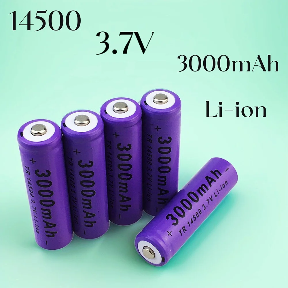 

14500 3.7V large capacity 3000mAh Li-ion battery, used for electric toothbrush, razor, barber rechargeable battery