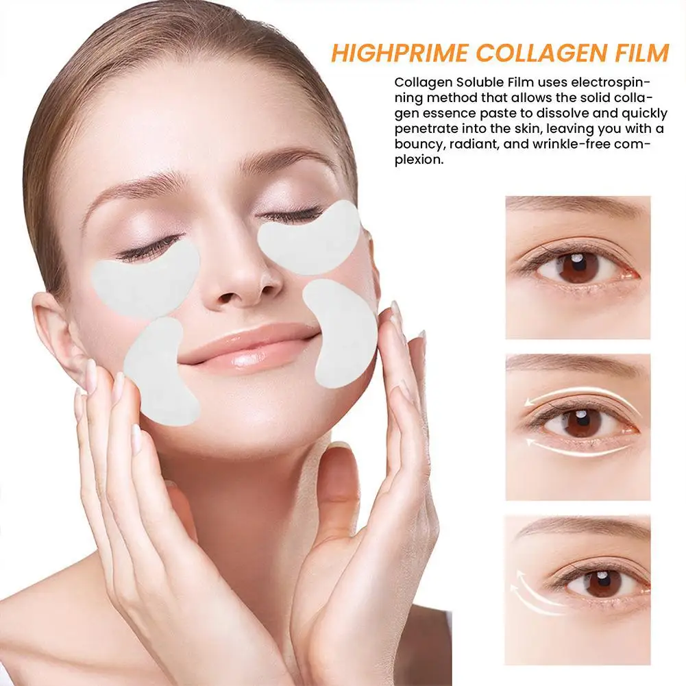 Collagen Soluble Film Anti Aging Remove Dark Circles Firming Eye Lift Care Fade Moisturizing Eye Mask Skin Wrinkles K3W3
