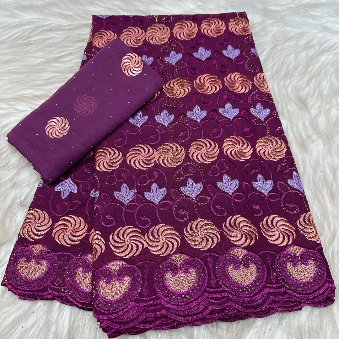 

Новейшее швейцарское кружево Voile из Швейцарии 2026 года, высококачественная африканская кружевная ткань из 100% хлопка со стразами для свадебных и праздничных платьев