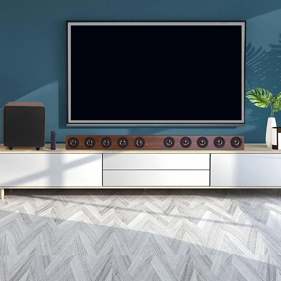 شريط صوت للتلفزيون مقاس 39.5 بوصة مع مضخم صوت 2.1 لبطاقة صوت للتلفزيون المحوري/البصري/Aux/USB/TF مع صوت محيطي قابل للتعديل EQ #4