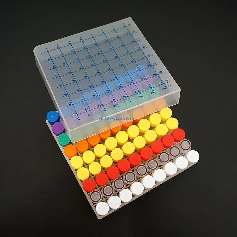 Imagem -03 - Conjunto Incluem Uma Parte 81-caixa de Armazenamento de Código Digital de Treliça para a Loja Criovial Mais 81 Peças 1.8ml Tubo de Refrigeração de Plástico 1