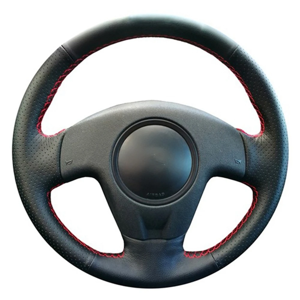 

Car Steering Wheel Cover Black Hand-Stitched Artificial Leather For Seat Lbiza 2004 2006