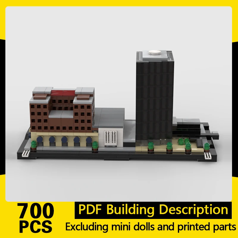 

City Street View Model MOC Building Bricks Modern Urban Square Modular Technology Gifts Holiday Assemble Children Toys Suit