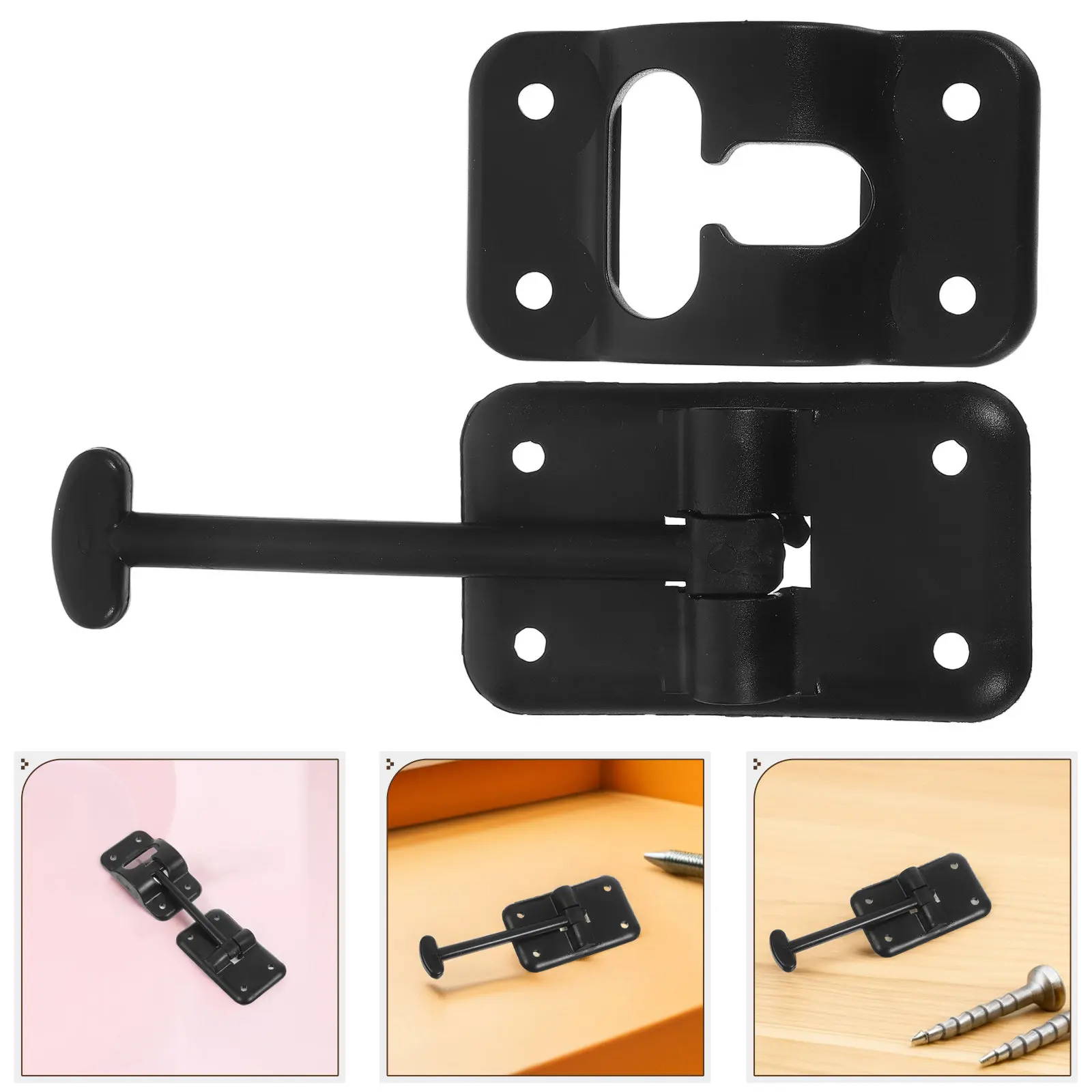 

1Set Rv Screen Door Latch 3.5 Inch T-Style Plastic Exterior Trailer Door Catch Screws Included Motorhome Camper Screen Gate