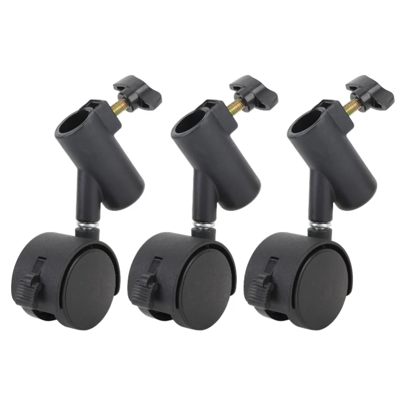 3pcs Light Stand Wheels With Brake 16MM 360° Rotating Quiet Easy To Install Tripod Swivel Casters For Live Photography