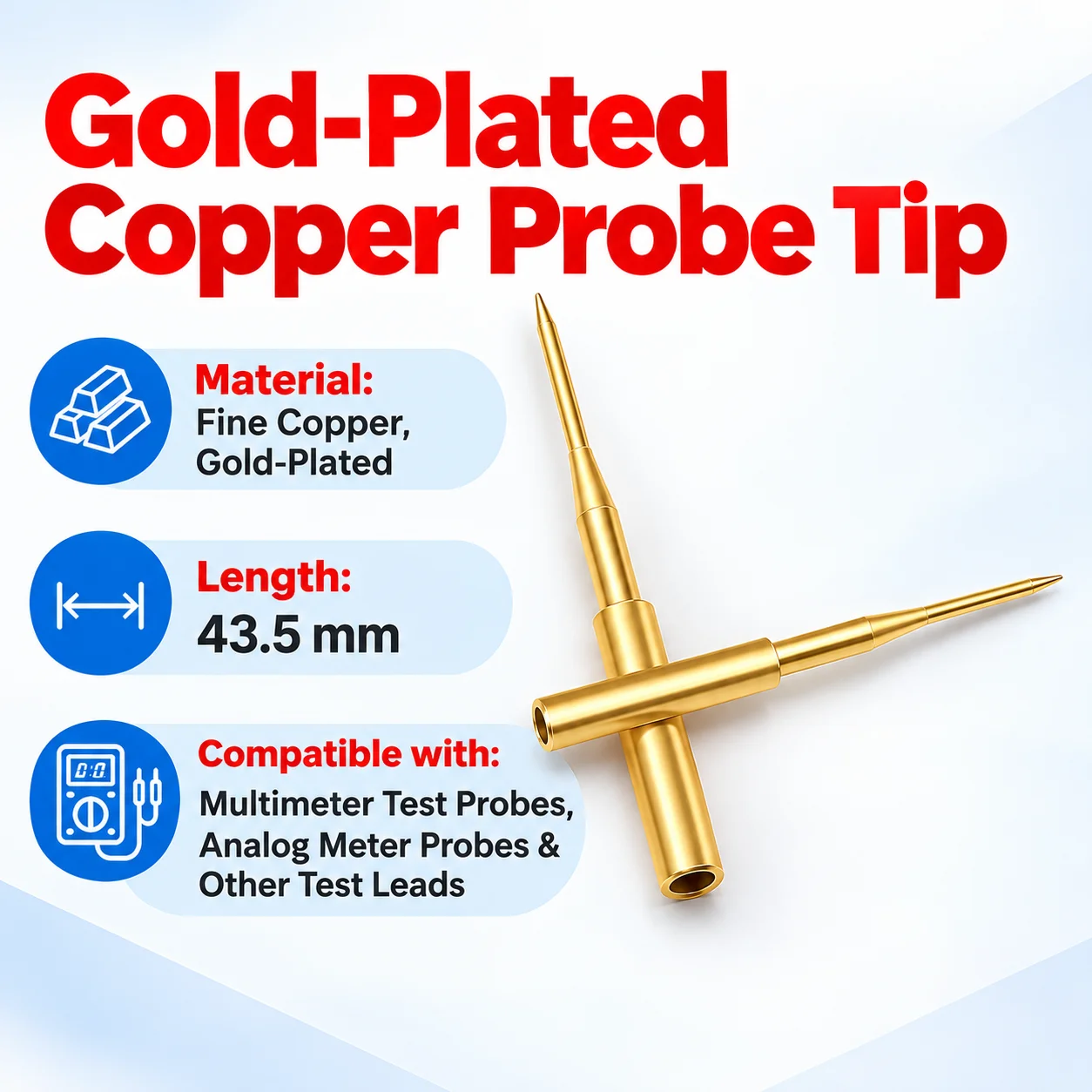 Multimeter Sharp Gold-Plated Probe Silicone Test Leads Capacitor Clip Crocodile Clip T12 T65 Iron Tip Calibration Board