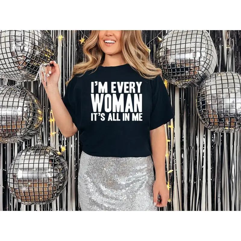 

Футболка Im Every Woman, персонализированное нарядное платье для вечеринки, девичника, выходного дня, диско-топ 70-х годов
