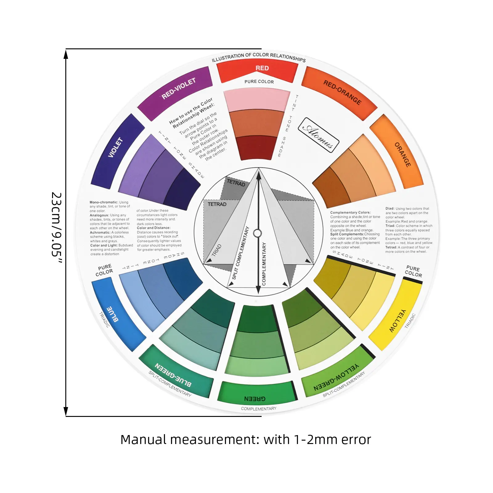 Tattoo Supplies Color Wheel Ink Chart Paper Accessories Professional Tattoo Equipment Pigments Wheel Swatches Permanent Makeup