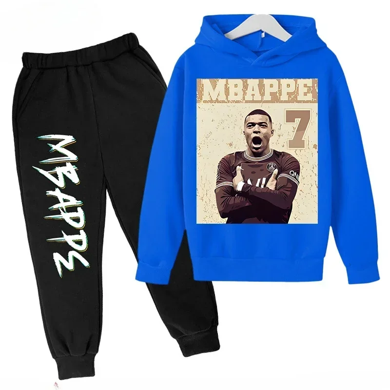 

Autumn Children's Clothing Hoodie Set Sweatshirt Pants Suit Sports 2-piece Set Boys Girls Tracksuit Mbappe Printed Kid Clothes
