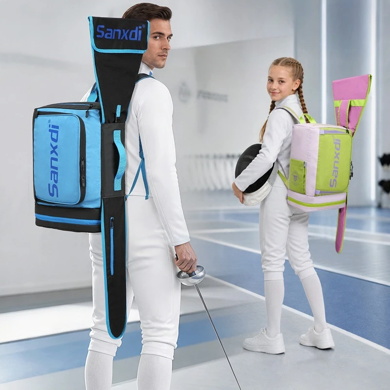 SANXDI Fencing Bag Detachable Double Sword Case 40L Backpack for Adults and Kids Full Fencing Equipment Storage Training