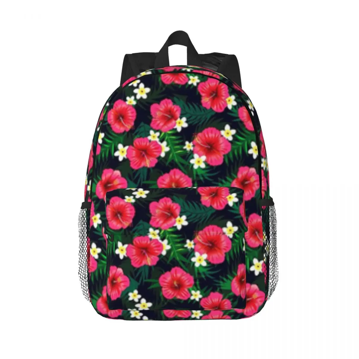 Hot Pink Hibiscus New Fashionable Pattern School Bag Print Lightweight Backpack 15inch