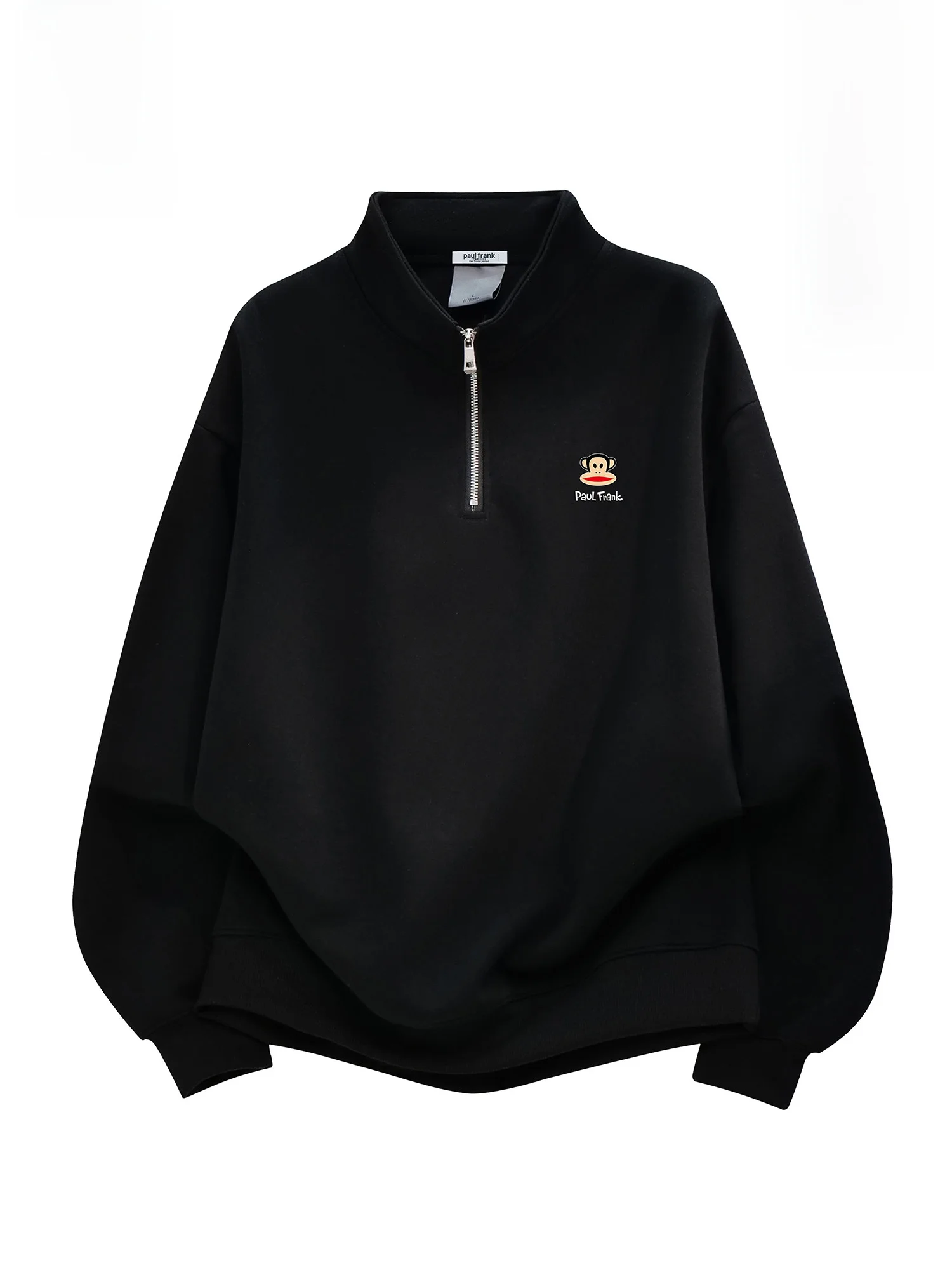 

PaulFrank Monkey Hooded Sweatirt Men's Winter New Loose Thiened Fce f Zipper Stand Collar Long Sve Top