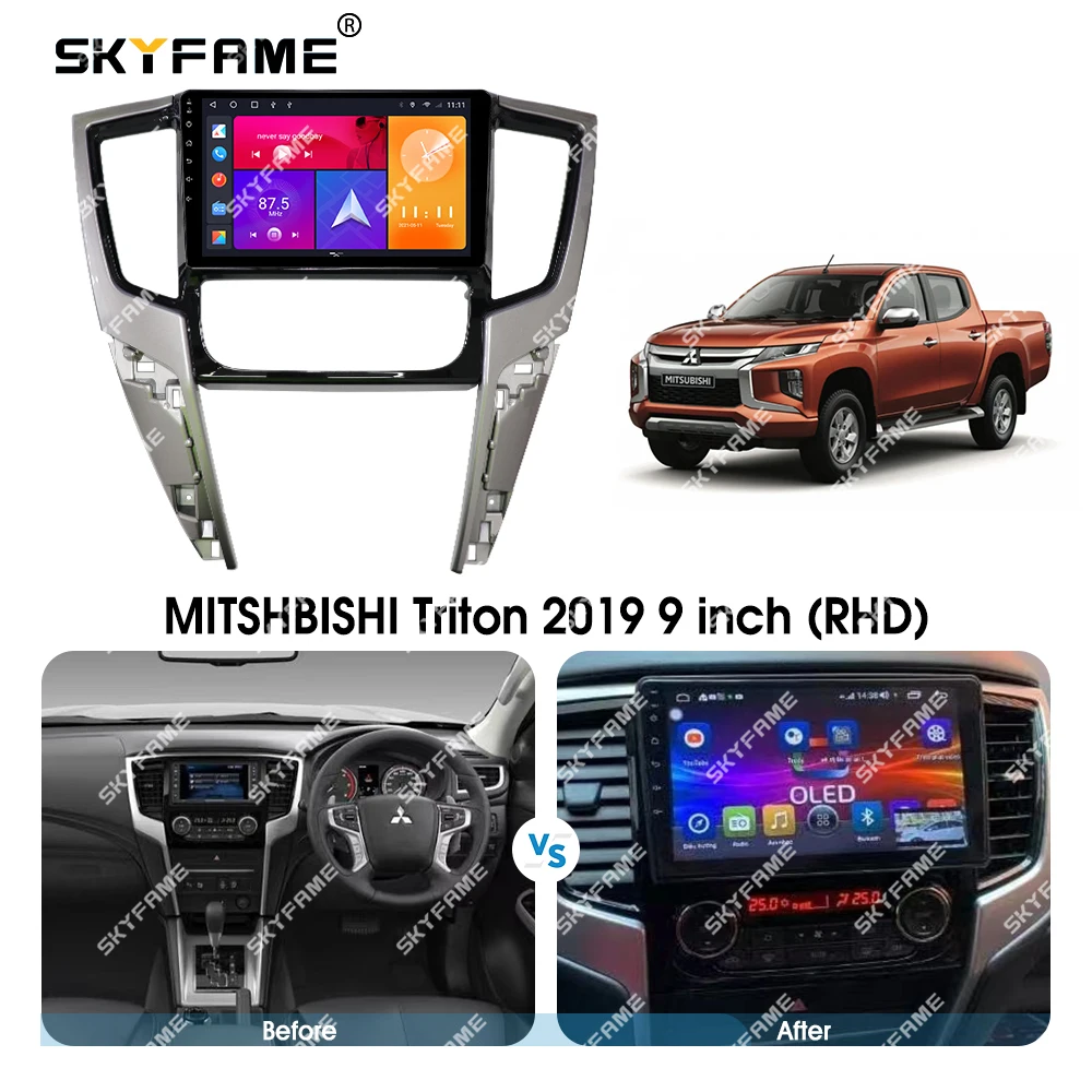 SKYFAME Car Frame Fascia Adapter Android Radio Dash Fitting Panel Kit For Mitsubishi Triton L200