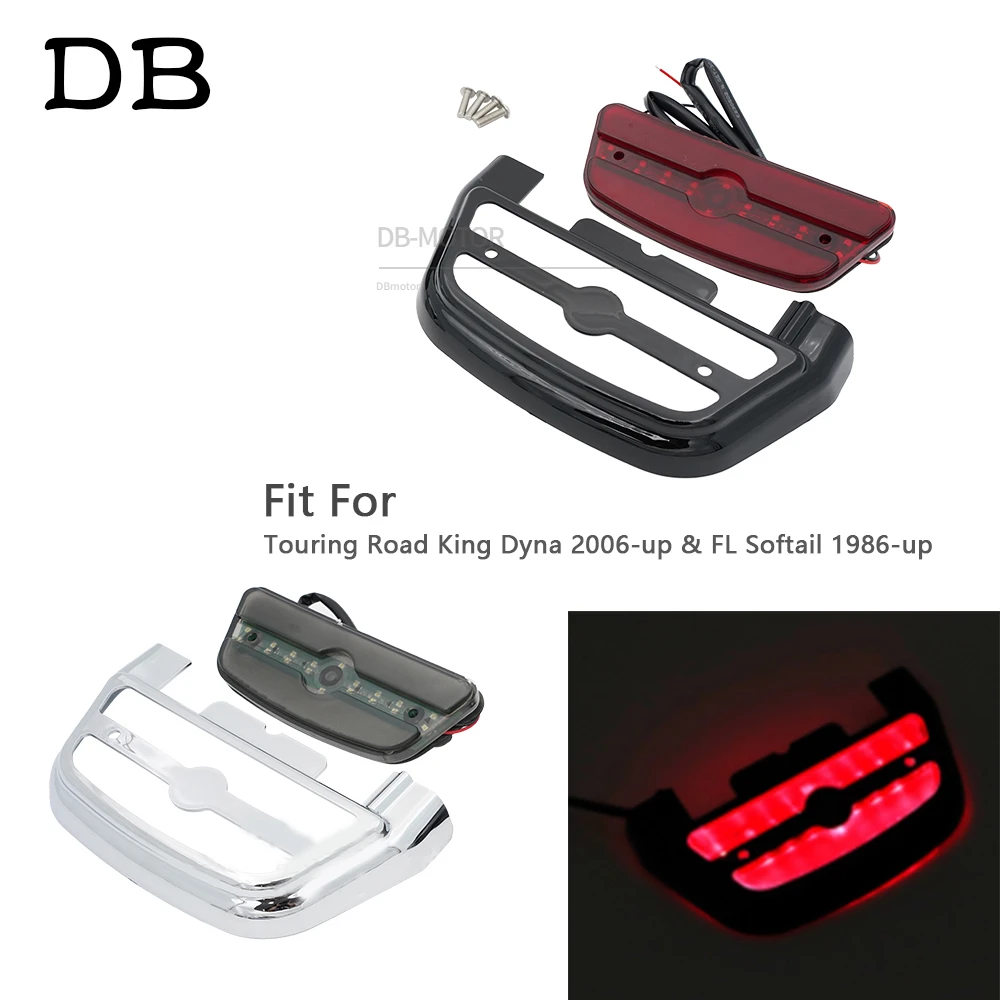 Motorcycle Passenger Footboard Floorboard Cover With Light Fit For Harley Touring Road King  Dyna 2006-up & FL Softail 1986-up