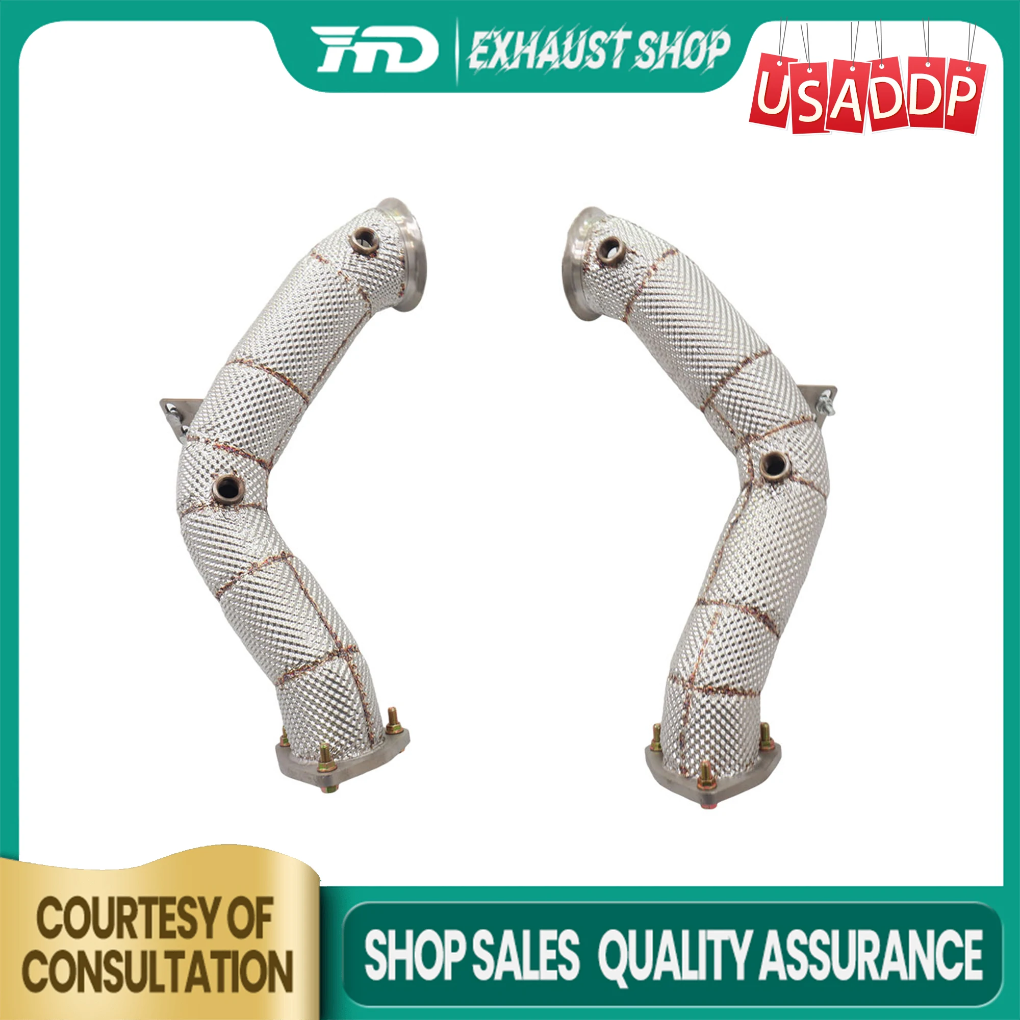 

HMD Exhaust Downpipe for Aston Martin DBX 4.0T SS304 Heat shield High Flow performance with Catalytic Converter