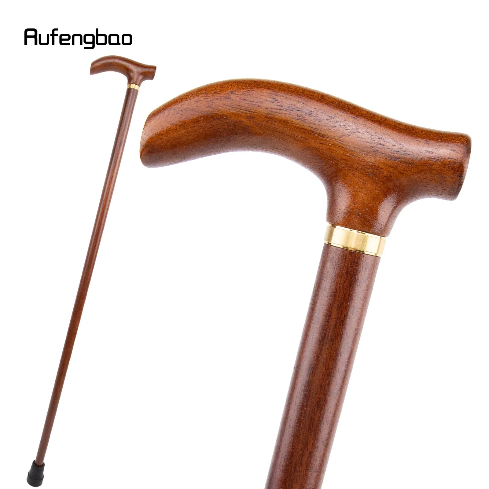 ไม้สีน้ําตาลเดี่ยวแฟชั่นเดิน Stick ตกแต่ง Cosplay Party Walking Cane ฮาโลวีน Mace Crutch Wand Crosier 92 ซม.