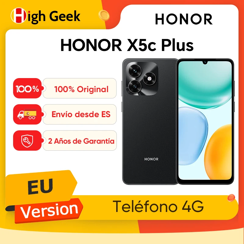 Versión EU HONOR X5c Plus, Teléfono Inteligente 4G, Pantalla de 6.74 Pulgadas c…