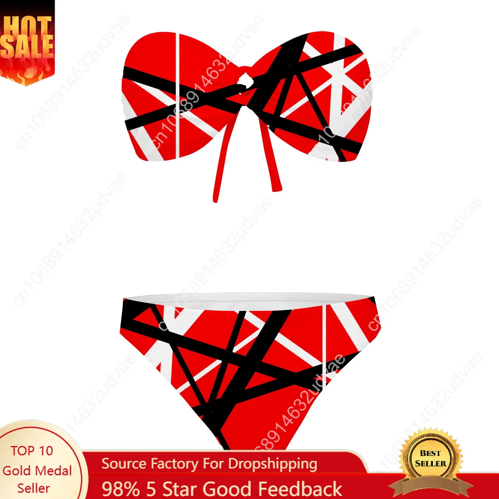 

Van Evh 5150 Stripes Halen Strapless Swimsuit Womens Bathing Suits Personalized Fashion Swimwear Sexy Bikini Customize Beachwear