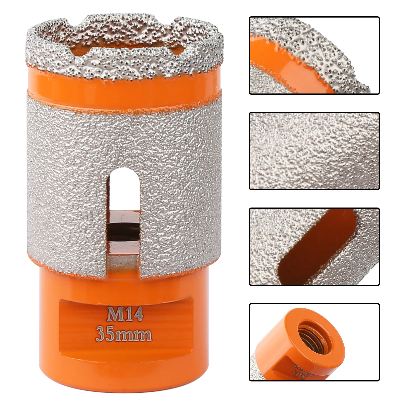 Imagem -04 - Rosca Vácuo Soldada Diamante Núcleo Seco Bit Dedo Fresador para Telha Cerâmica Granito Mármore Quartz Buraco Saw 20 25 35 mm M14