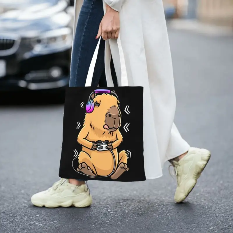 Capybara Giant Cavy Rodent Gamer-Bolso de mano para mujer, bandolera de lona, gran capacidad