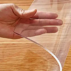 PVC transparent tablecloth with a thickness of 1.5mm, heat-resistant, waterproof, and oil resistant dining table mat, 1pc