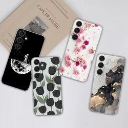 For Samsung S25 Plus Ultra FE Case Cool Flower Phone Back Cover For Samsung S 25 Galaxy S25+ Soft Transparent Anti Drop Housing