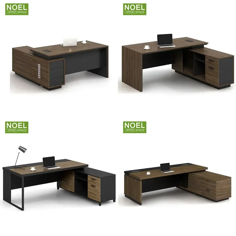 durable Latest Modern Office Table Wood Office Furniture CEO L Shape MDF Executive Office Desk and Chair Set