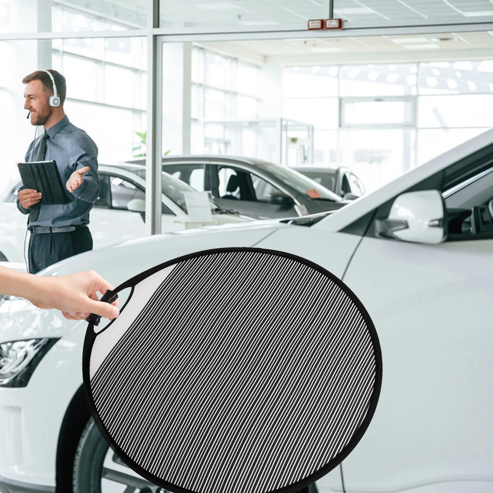 80cm Striped Light Reflector Board Portable Handheld for Automotive Dent Detection and Correction Flexible