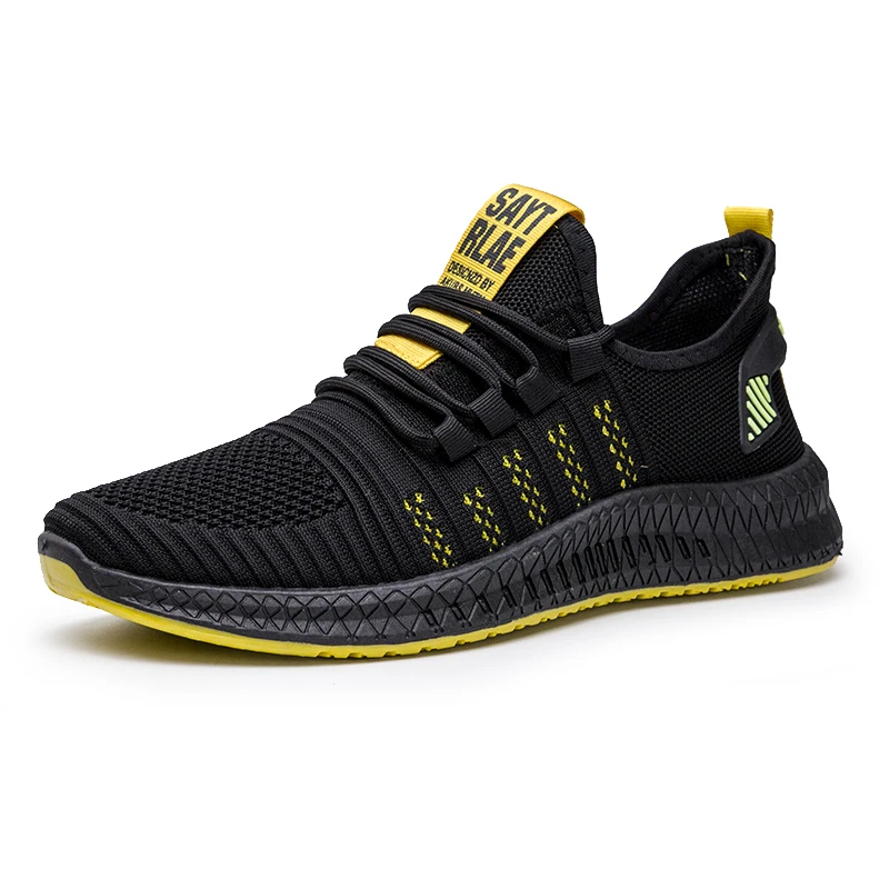 Summer Air Mesh Men Black Shoes Fashion Breathable Sneakers Sports Casual Size 39-44