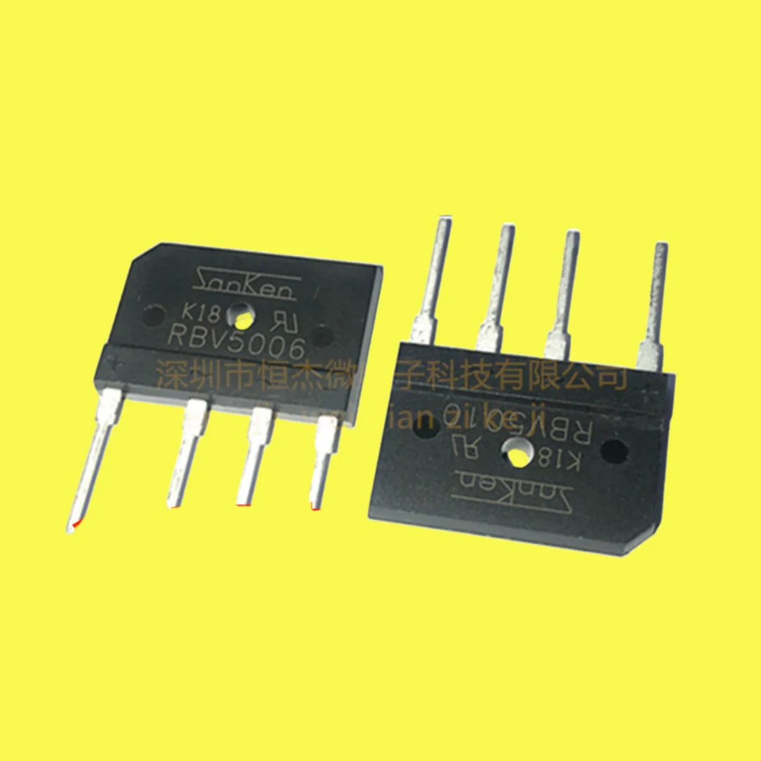 10PCS/RBV5006 High Voltage Rectifier Bridge 50A 600V Bridge Stack RBV5010 1000V Power Amplifier Flat Bridge High Current