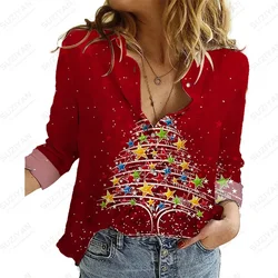 Women's 3D Printing Christmas Carnival Costumes, Women's Long Sleeve Shirt, Christmas Style Fabric for Comfort